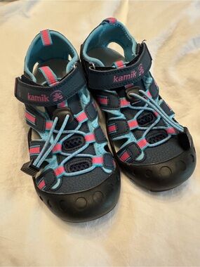 Kamik Kids Navy, Turquoise & Pink Closed-Toe Sandals Size 1